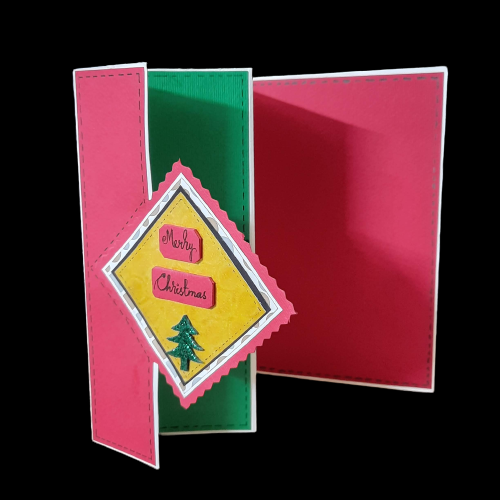 Handmade Merry Christmas Card -3 Fold Nafisa Creation series