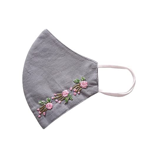 Twaksati handmade embroidered cotton soft and breathable face Mask - light green tinge