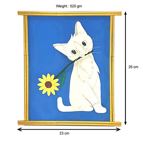 TWAKSATI Handmade White CAT 3D Effect CRAFTWORK Home Decor