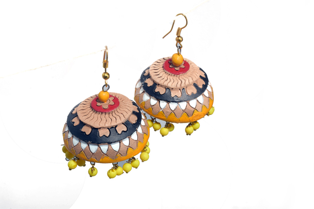 Terracotta Yellow Handmade Earring - Big