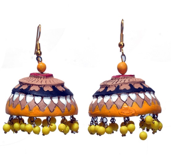 Terracotta Yellow Handmade Earring - Big