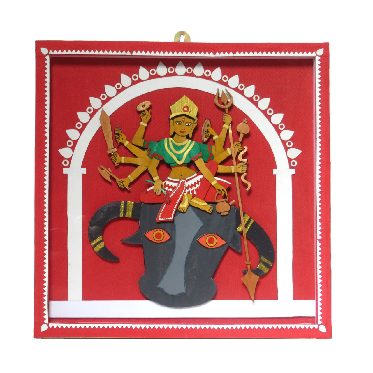 Twaksati Handmade Artistic Paper Cutwork Goddess Durga Wall Decor
