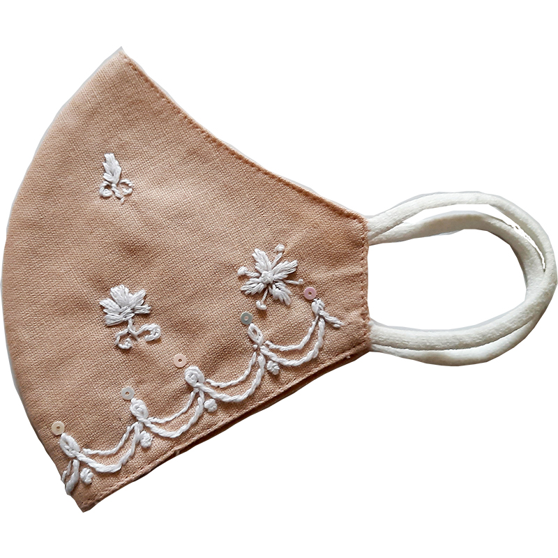 Twaksati handmade embroidered with sequence cotton soft and breathable classy face Mask