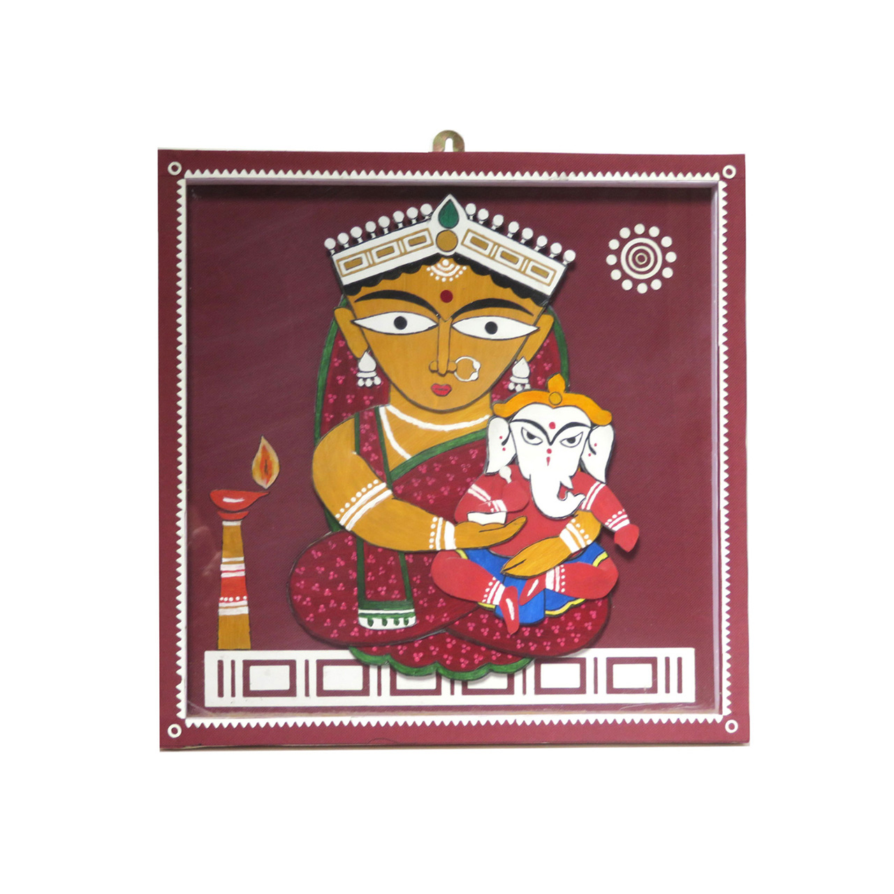 Twaksati Handmade Artistic Paper Cutwork Ganesh Janani Wall Decor